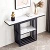 NicBex Faux Marbling Console Table for Entryway,Stylish Entryway Table with Metal Frame & Adjustable Feet,Sofa Table for Living Room,Corridor,Entrance - 3 of 4