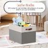 Ornavo Home 6 Pack Linen Fabric Storage Cube Bin with Faux Leather Handles - 4 of 4