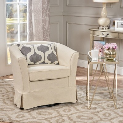 Swivel Modern Upholstered Accent Chair, 360° Rotating Lounge Chair with Removable Cover for Living Room or Reading Nook - The Pop Home
