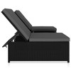 vidaXL Reclining Garden Chair Set of 3 Black - 3 of 4