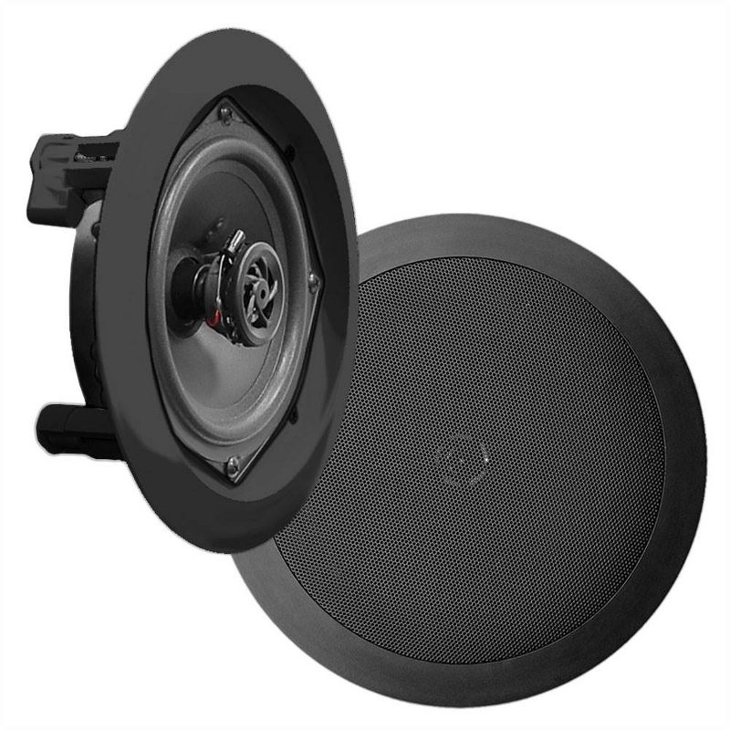 4) NEW Pyle PDIC81RDBK 250W 8 Inch Flush In-Wall In-Ceiling Black Speakers Four, 3 of 7