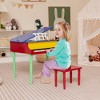 Costway 30-Key Classic Baby Grand Piano Toddler Toy Wood w/ Bench & Music Rack PinkBlack - 2 of 4