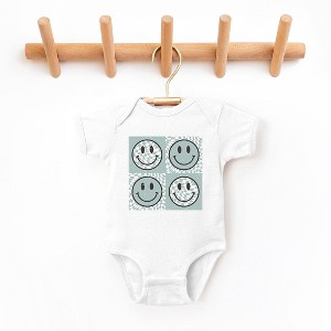 The Juniper Shop Four Checkerboard Smiley Faces Baby Bodysuit - 1 of 2
