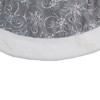 Northlight 46" Gray and Silver Sequined Christmas Tree Skirt with Faux Fur Trim - 3 of 3