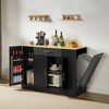 RISOKEYS 53 inch Large Kitchen Island with Trash Can Storage Cabinet,Islands Table with Drawer and Adjustable Shelves,for Dining,Kitchen - 2 of 4
