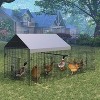 Metal Chicken Coop,Chicken Run with Waterproof Cover Portable Poultry Cage Walk in Hen House - 2 of 4