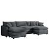 Oversized L-Shaped Corduroy Modular Sofa with Ottoman - 4 of 4