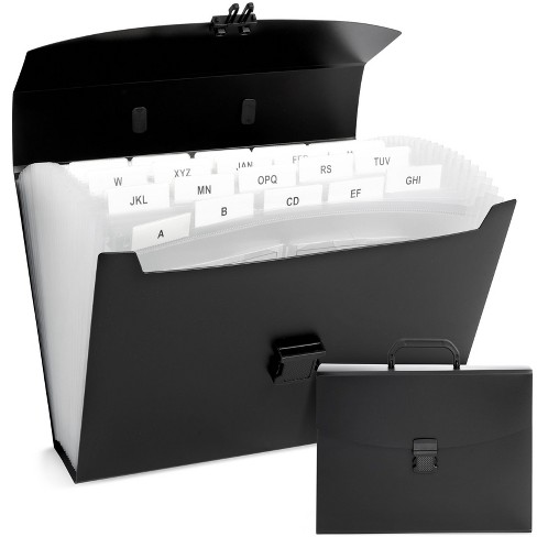  7 Pocket Accordian File Folders, Expanding File Folder A4  Letter Size Paper Portable Document Organizer-Black : Office Products