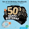 Big Dot of Happiness 50th Birthday Paper Crowns, Happy Birthday Party Headbands for Adults, DIY Black & Gold Milestone Party Hat Favors, 16 Count - 3 of 4