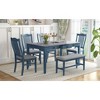 CAVINAS Dining Table Set for 6 Kitchen Table Mid-Century Wood Dining Table Set with Drawer with Bench and 4 Chairs for Dining Room - 3 of 4