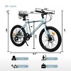 SEVOBAL Bicycles 20 Inch Kids Bike 7 Speed Dual Disc Brakes Lightweight Steel Frame for Boys and Girls, Silver, 55.9"*21.2"*31.5" - 4 of 4