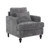 CAVINAS Mid-Century Modern Tufted Club Chair with Wooden Legs,Plush Chenille Fabric Accent Armchair for Living Room,Bedroom,Study - 2 of 4