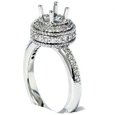 Pompeii3 1/2ct Antique Diamond Ring Setting 14K White Gold