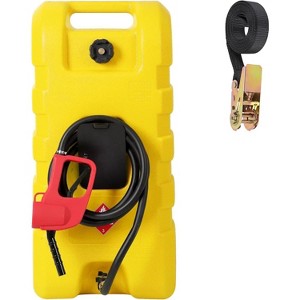 15 Gallon Rolling Fuel Caddy with 10ft Hose and Siphon Pump, Gas/Diesel Transfer Tank on Wheels for Cars Boats ATVs Mowers, Shut-Off Valves - 1 of 4