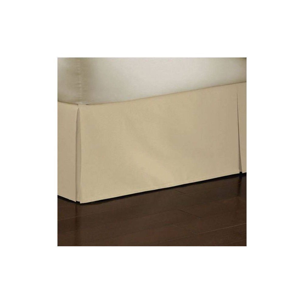 Photos - Bed Linen Twin Tailored Poplin Bedskirt 14" Drop Cream - Fresh Ideas: Polyester-Cott