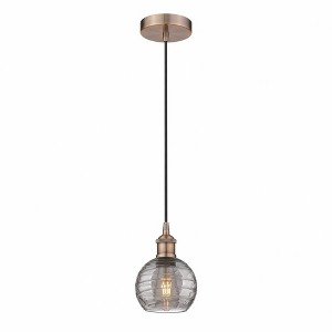 Athens Deco Swirl - 1 Light Mini Pendant In Industrial Style-8.75 Inches Tall and 6 Inches Wide - 1 of 1