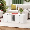 Famapy White Dual Space Cat Cabinet Magnetic Door Separate Litter Collection - 2 of 4