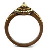 Slickblue Women's Ring Stainless Steel Coffee Tone IP Finish with Citrine Yellow CZ Size 5-10 - 3 of 4