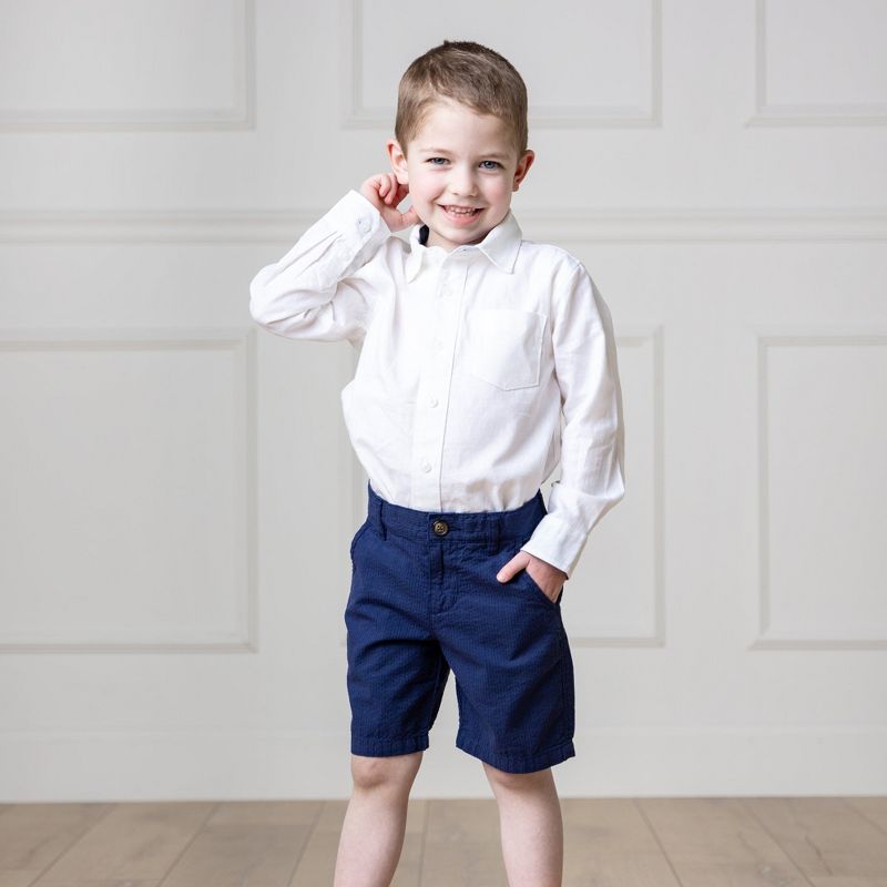 Hope & Henry Boys' Linen Classic Button Down Shirt, Kids, 2 of 8