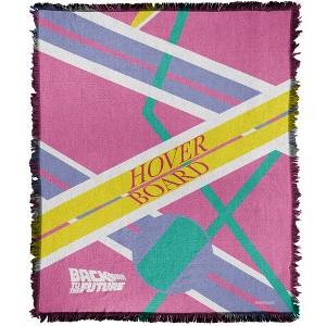Back To The Future Bttf Hover Board Blanket 50"x60" Woven Tapestry - 1 of 4