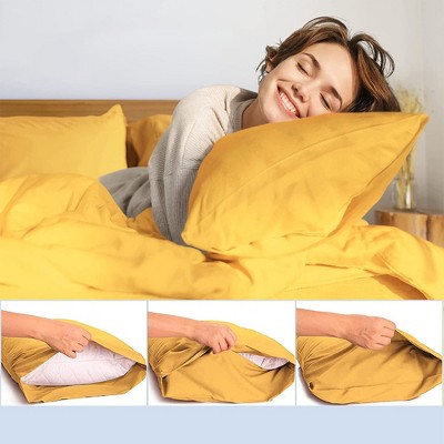 Medallion Gold Satin Trim Standard/Queen Pillowcase Set