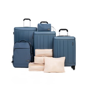 Lyngins Hardside 20/24/28 Inch 3PCs Luggage Sets with Backpack,Toiletry Bag,4 Storage Bags,TSA Lock,Suitcases Sets for Family Trips,Travel - 1 of 4