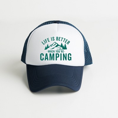 Simply Sage Market Life is Better When You're Camping Adult Foam Trucker Hat