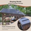 ACEPANO 157.68 in. W Wooden BBQ Pavilion with Metal Roof & Bar Counter-Brown - 4 of 4