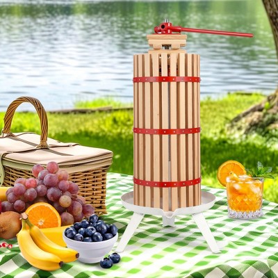 7.9 Gallon (30L) Fruit Wine Press, Heavy Duty Wood and Steel Construction, Manual Juice Press