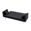 Sapphtopaz 71 Inch Convertible Loveseat Sofa Modern 2-Seat Velvet Upholstered Sleeper Sofa Couch Adjustable Sofa Bed for Living Room,Bedroom - 2 of 4