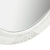 Aghana Digitals Antique White Oval Wall Mirror, 23.6x19.7in Baroque Style Natural Wood Frame for - 4 of 4