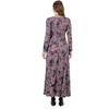 24seven Comfort Apparel Long Sleeve Black Paisley A Line Maxi Dress - 3 of 4