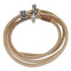 Black Bow Jewelry Stainless Steel, Black or Tan Suede Leather Snake Wrap Bracelet, 16 In - 2 of 4