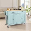 MAYEERTY Kitchen Island Cart with Solid Wood Top and Locking Wheels£¬h Width,4 Door Cabinet - 3 of 4