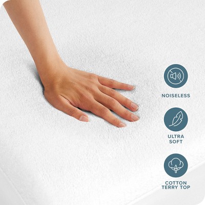 White Full XL Waterproof Cotton Terry Mattress Protector