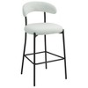 DSVIMOY Counter and Bar Stool Set of 2 Teddy Fabric Covered Stools with Black Powder Coating Basenfor Dining, White, 27.16"*24.41"*9.1" - 2 of 4