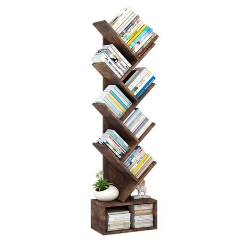 Costway Tree Bookshelf 8-tier Bookcase Free Standing Book Rack