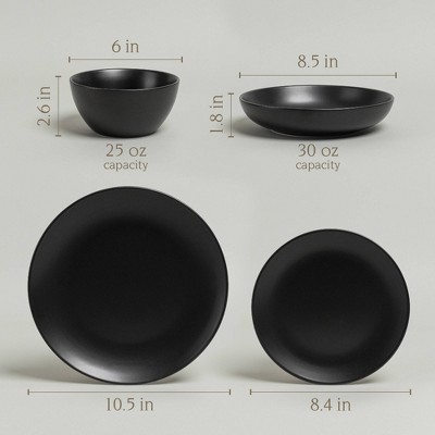 Elegant White Ceramic Dinnerware Set - Service for 4