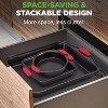 NutriChef 8-Piece Nonstick Carbon Steel Bakeware Set with Red Silicone Handles - 3 of 4