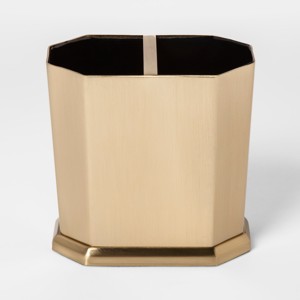 Solid Toothbrush Holder Faceted Gold - Threshold