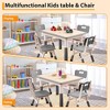 Kids Table and 4 Chairs Set - Multifunctional Desk Set, Height Adjustable, Graffiti Desktop, Easy to Wipe, Ergonomic Design for Ages 2-10 - 4 of 4