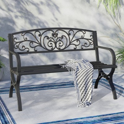 Captiva Designs Two Seat Cast Steel Garden Bench