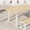 5 Pieces Dining Table Set for 4-6, 63" Large Extendable Dining Room Table Set for 4, Kitchen Table with Benches and Stools Space-Walnut - 3 of 4