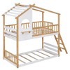 Twin Over Twin Bunk Bed with Roof, Window and Ladder - ModernLuxe - 4 of 4