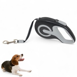 Alilang Retractable Dog Leash with Easy One-Button Brake and Lock - 16ft Strong Nylon Tape, Ergonomic Anti-Slip Handle for Comfortable Grip, Black - 1 of 4