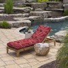 ARDEN Outdoor Plush Modern Tufted Chaise Cushion, 76 x 22, Water Repellent, Fade Resistant, Tufted Cushion for Chaise Lounger 76 x 22, Red Leaf Palm - 2 of 4