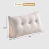 Bekrvio Wedge Headboard Pillow for Bed, Faux Linen Reading Backrest Cushion with Removable Cover & Pocket, Large Triangular Bed Rest - 2 of 4