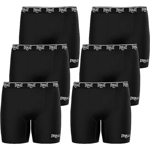Everlast Mens Boxer Briefs Breathable Underwear for Men Value 6 Pack Active  Performance Dri Fusion Tech Mens Underwear - Black-Blue - XL