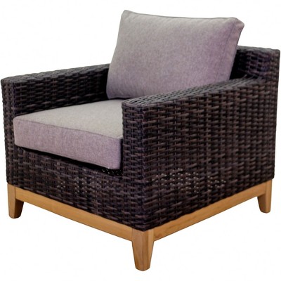 Courtyard Casual Maywood with Teak Club Chair Grade A Vietnam Olefin Fabric