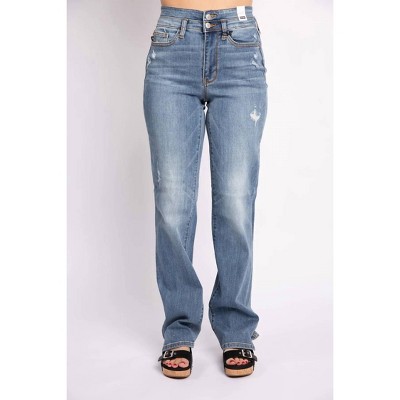 Women's Double Waistband Straight Leg Jean - Judy Blue